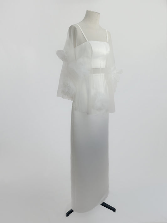 Clavel Top and Long Skirt Set with Cape