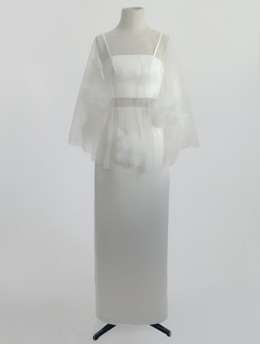 Clavel Top and Long Skirt Set with Cape