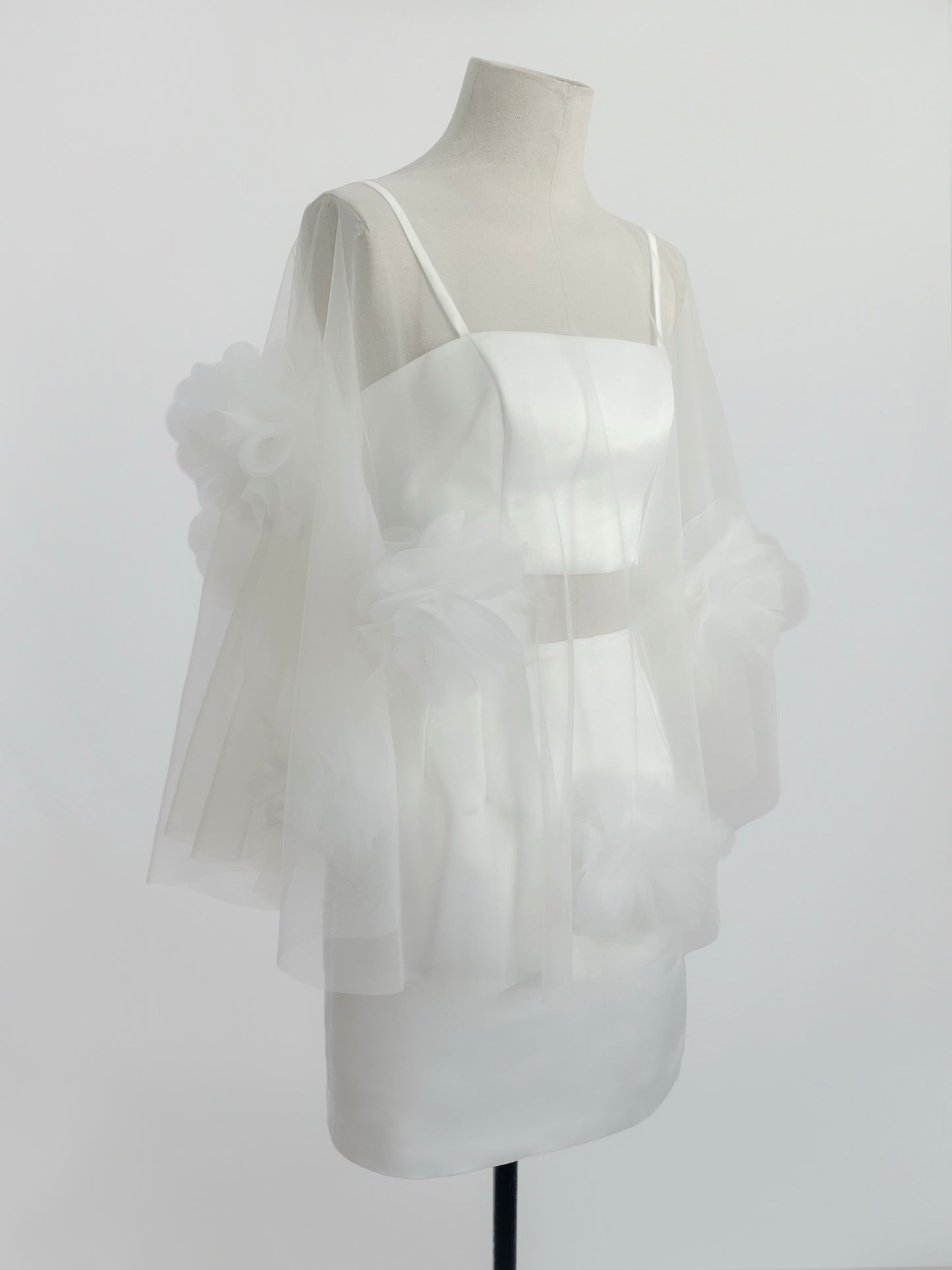 Clavel Top and Short Skirt Set with Cape