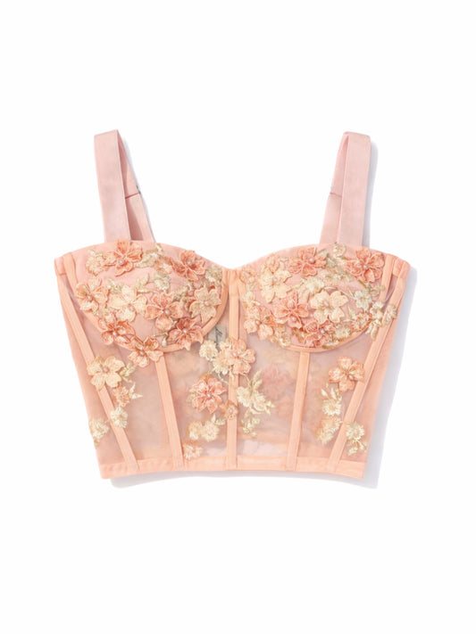 Ivory Hydrangea Bustier Sample Size 12-14